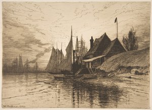 Avond, haven van New York, 1884