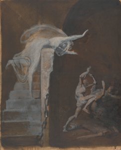 Ariadne die de Strijd van Theseus met de Minotaurus Bekijkt door Johann Heinrich Füssli