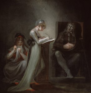 Milton dicteert aan zijn dochter, 1794 door Johann Heinrich Füssli
