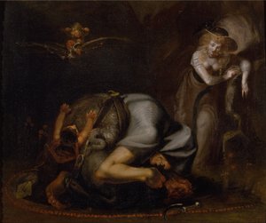 Scène van heksen, uit The Masque of Queens van Ben Jonson