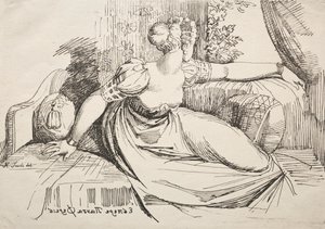 Specimens of Polyautography: Vrouw op een sofa