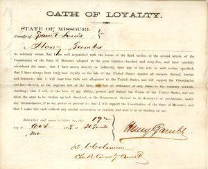 Loyaliteitseed van Henry Gambs uit Missouri, County of St. Louis door Henry Gambs