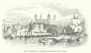 De Tower of London (gravure) door Henry George (after) Hine
