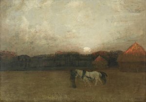Het stoppelveld, ca. 1909 (olieverf op doek) door Henry Golden Dearth