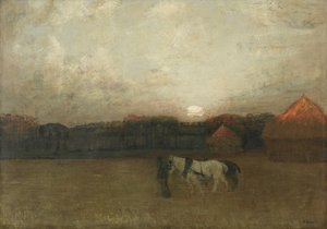 Het stoppelland, ca. 1909 door Henry Golden Dearth