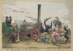 De Geneugten van de Spoorweg - Gevangen in de Spoorweg!, ca. 1840