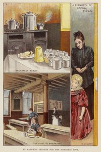 Schuilplaats voor de dakloze armen in het oosten van Londen, eind 19e eeuw door Henry Herbert Bulman