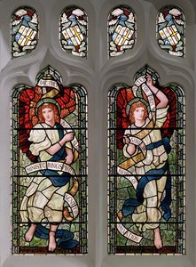 Grasmere, St Oswald, James Powell & Sons, Henry Holiday, Dienende Engelen, 1893 door Henry Holiday