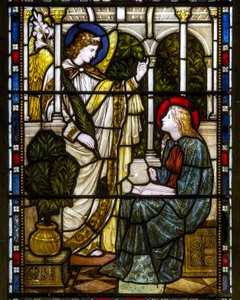 Kirkstall, St Stephen, Heaton Butler & Bayne, Henry Holiday, De Aankondiging, c.1870