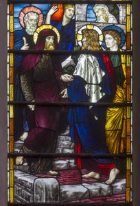 Christus verlaat het huis van Maria en Martha door Henry Holiday