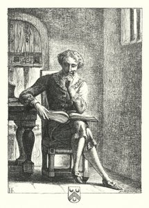 In de gevangenis (gravure) door Henry Hugh Armstead