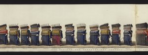 Deel van het panoramische uitzicht op de volledige begrafenisstoet van Arthur, hertog van Wellington door Henry Jr and Sala Alken