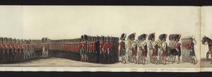 Deel van het panoramische uitzicht op de volledige begrafenisstoet van Arthur, hertog van Wellington door Henry Jr and Sala Alken