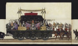 Deel van het panoramische uitzicht op de volledige begrafenisstoet van Arthur, hertog van Wellington door Henry Jr and Sala Alken