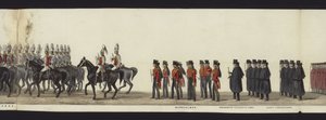 Deel van het panoramische uitzicht op de volledige begrafenisstoet van Arthur, hertog van Wellington door Henry Jr and Sala Alken