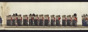 Deel van het panoramische uitzicht op de volledige begrafenisstoet van Arthur, hertog van Wellington door Henry Jr and Sala Alken