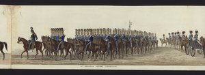 Deel van het panoramisch uitzicht op de volledige begrafenisstoet van Arthur, hertog van Wellington door Henry Jr and Sala Alken