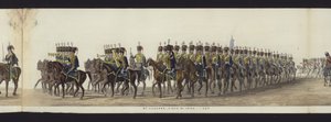 Deel van het panoramisch uitzicht op de volledige begrafenisstoet van Arthur, hertog van Wellington door Henry Jr and Sala Alken