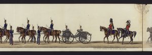 Deel van het panoramisch uitzicht op de volledige begrafenisstoet van Arthur, hertog van Wellington door Henry Jr and Sala Alken