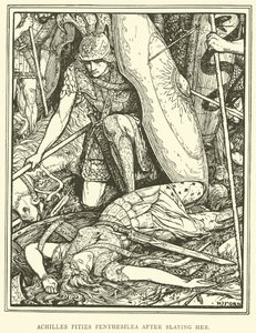 Achilles heeft Medelijden met Penthesilea na haar te hebben Gedood