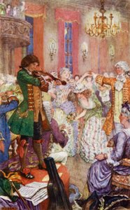 Blinde Jack speelt zijn viool op de balavonden door Henry Justice Ford