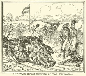 Bonaparte in de batterij van de Onverschrokkenen door Henry Justice Ford