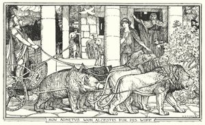 Hoe Admetus Alcestis voor zijn vrouw won door Henry Justice Ford