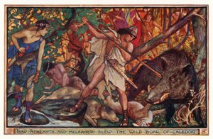 Hoe Atalanta en Meleager het wilde zwijn van Caledon doodden