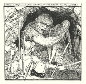 Illustratie voor De Pelgrimstocht door John Bunyan (litho)