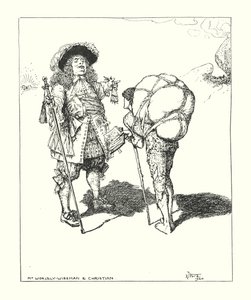 Illustratie voor De Pelgrimstocht door John Bunyan (litho)