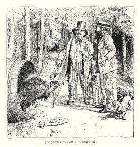 Jugurtha wordt Diogenes (gravure)