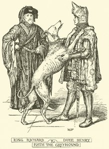 Koning Richard en hertog Henry meten de windhond