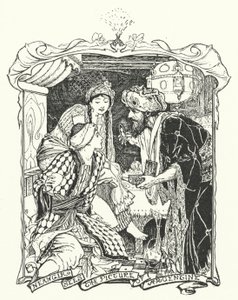 Neangir ziet het portret van Argentine (gravure) door Henry Justice Ford
