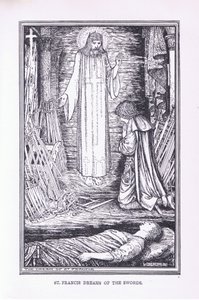 Sint Franciscus droomt van de zwaarden, 1912 door Henry Justice Ford