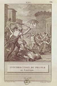 Opstand van het Amerikaanse volk in 1768, gegraveerd door David door Henry Le Jeune