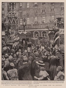Een hartelijk welkom, de terugkeer van de prins van Wales naar Londen vanaf het continent door Henry Marriott Paget