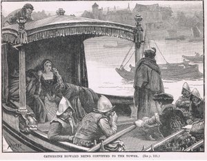 Catherine Howard wordt naar de Tower gebracht, 1542
