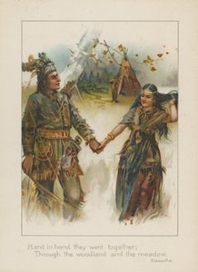 Hand in hand gingen ze samen, door het bos en de weide door Henry Marriott Paget