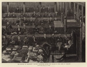 De Vergadering van het Parlement, Burggraaf Folkestone die het Adres in het Lagerhuis verplaatst