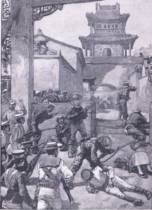 De oorlog in China: De gevechten in Tientsin, illustratie uit Cassells Geschiedenis van Engeland, 1900s