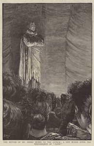 De terugkeer van de heer Henry Irving naar het Lyceum, een paar woorden na de uitvoering van Faust door Henry Marriott Paget
