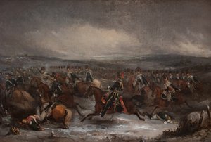 Aanvallende Franse cavalerie bij Waterloo