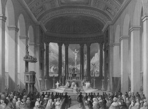 Viering van de Hoogmis op Eerste Kerstdag, Rooms-Katholieke Kapel, Moorfields, City of London