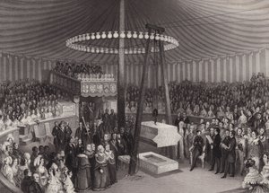 Ceremonie van het leggen van de eerste steen van de Nieuwe Royal Exchange door Albert, Prins-Gemaal, City of London door Henry Melville