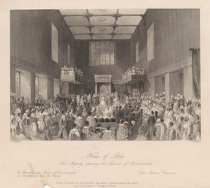 Hare Majesteit opent de zitting van het parlement door Henry Melville