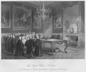De Koninklijke Kast. - St. James. De aartsbisschoppen en bisschoppen feliciteren Hare Majesteit met haar verjaardag