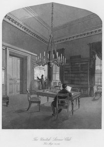 The United Service Club, de Kaartkamer, ca. 1841 door Henry Melville
