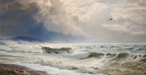 Ruw weer aan de kust, Cumberland door Henry Moore