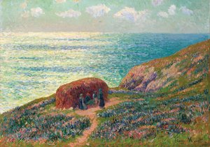 Zeewierplukkers in Moelan, Bretagne