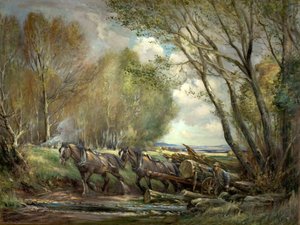 Hout slepen, Stirlingshire, Schotland